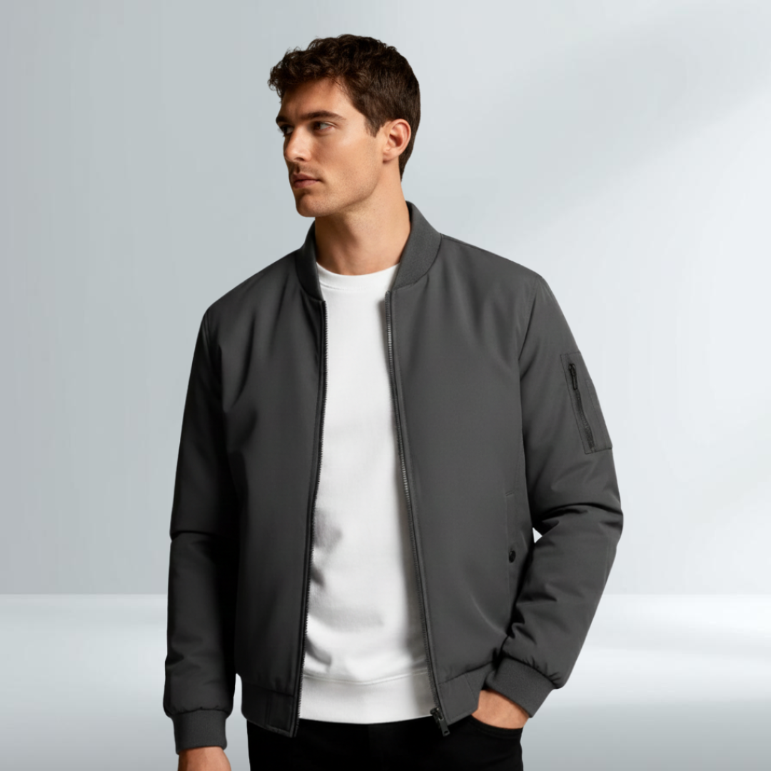 Giacca Bomber da Uomo Grigio Scuro