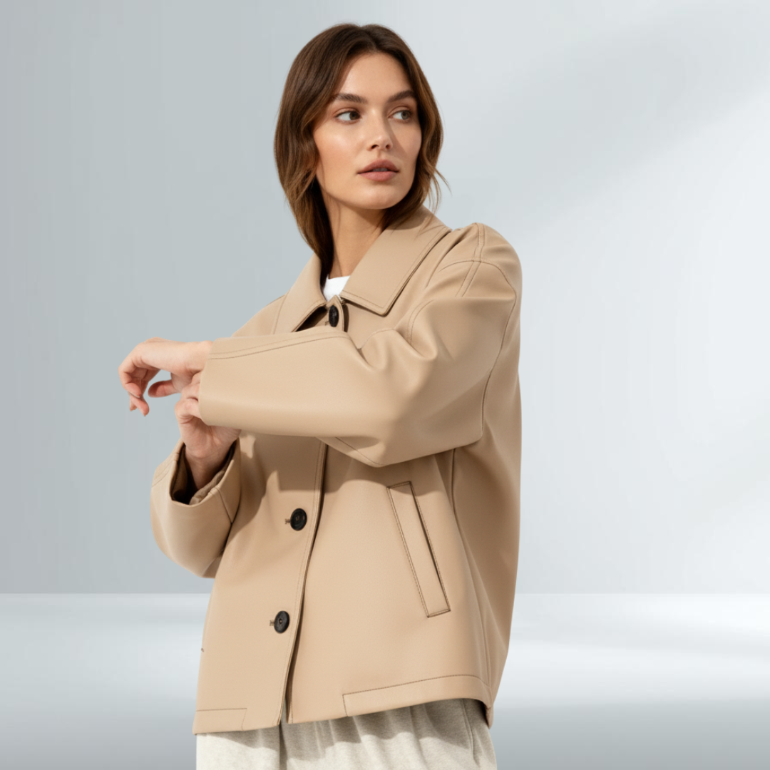 Giacca Donna Beige Elegante Minimal