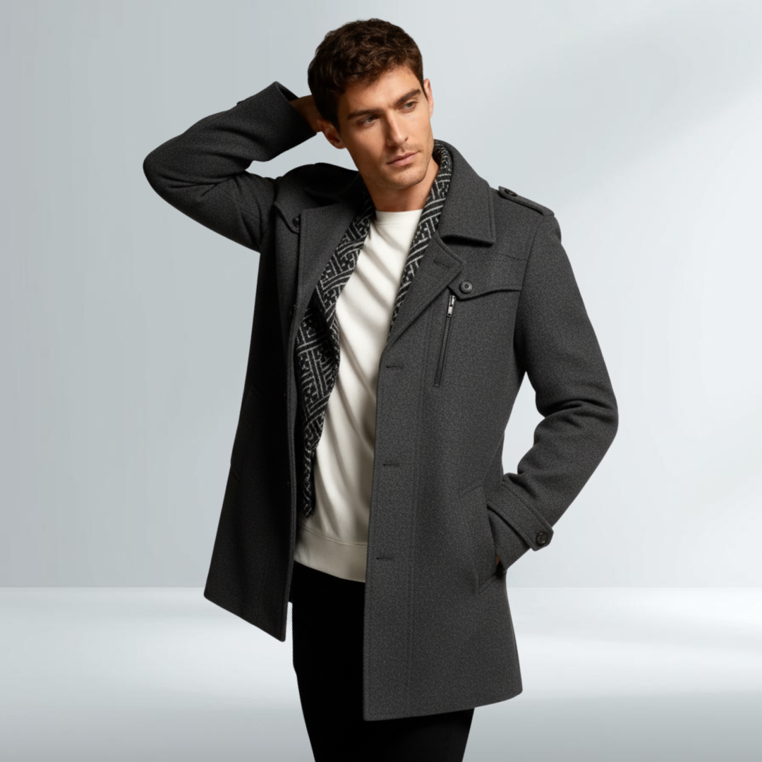 Cappotto Nero Elegante da Uomo Moderno