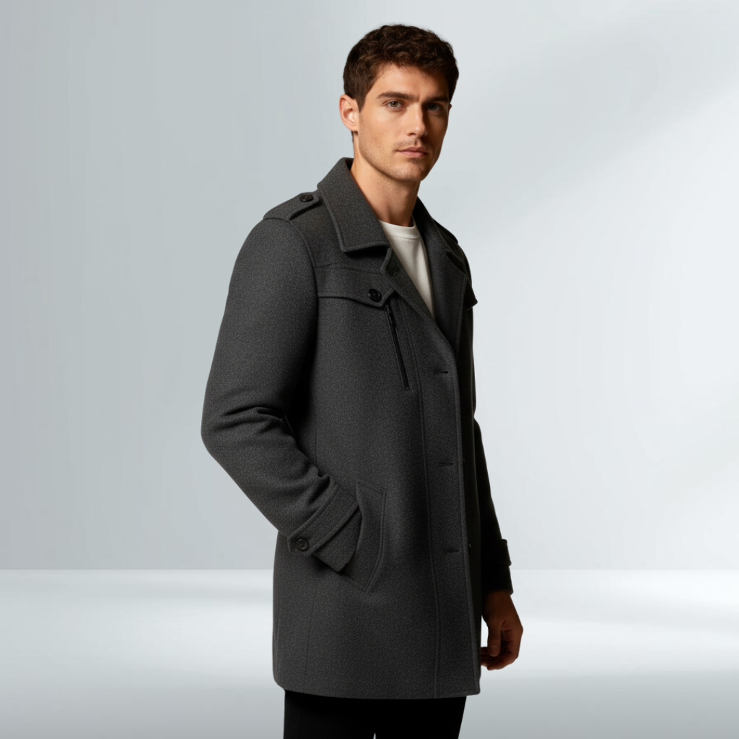 Cappotto Nero Elegante da Uomo Moderno