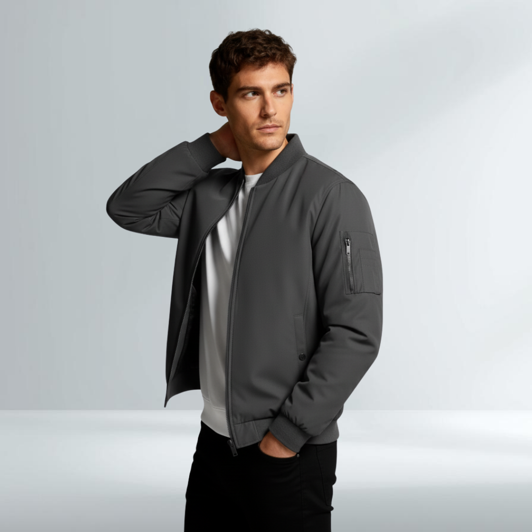 Giacca Bomber da Uomo Grigio Scuro